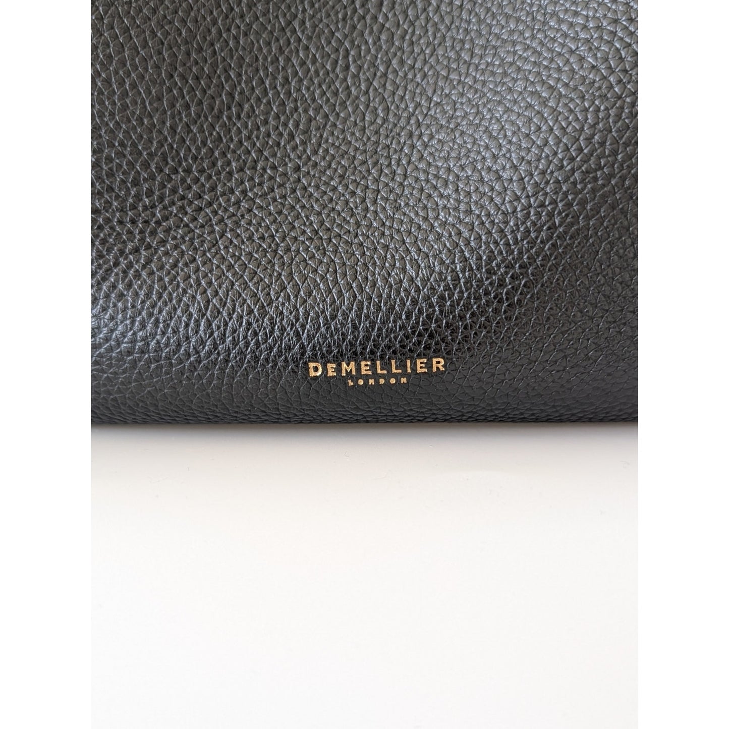 DeMellier Black Leather Satchel Tote with Gold Hardware
