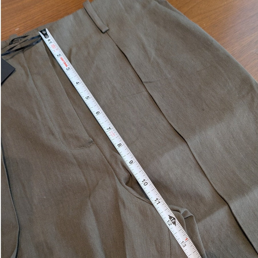 NWT Mango MNG Selection Orchid Linen Blend Straight Wide Leg Pants, size 4