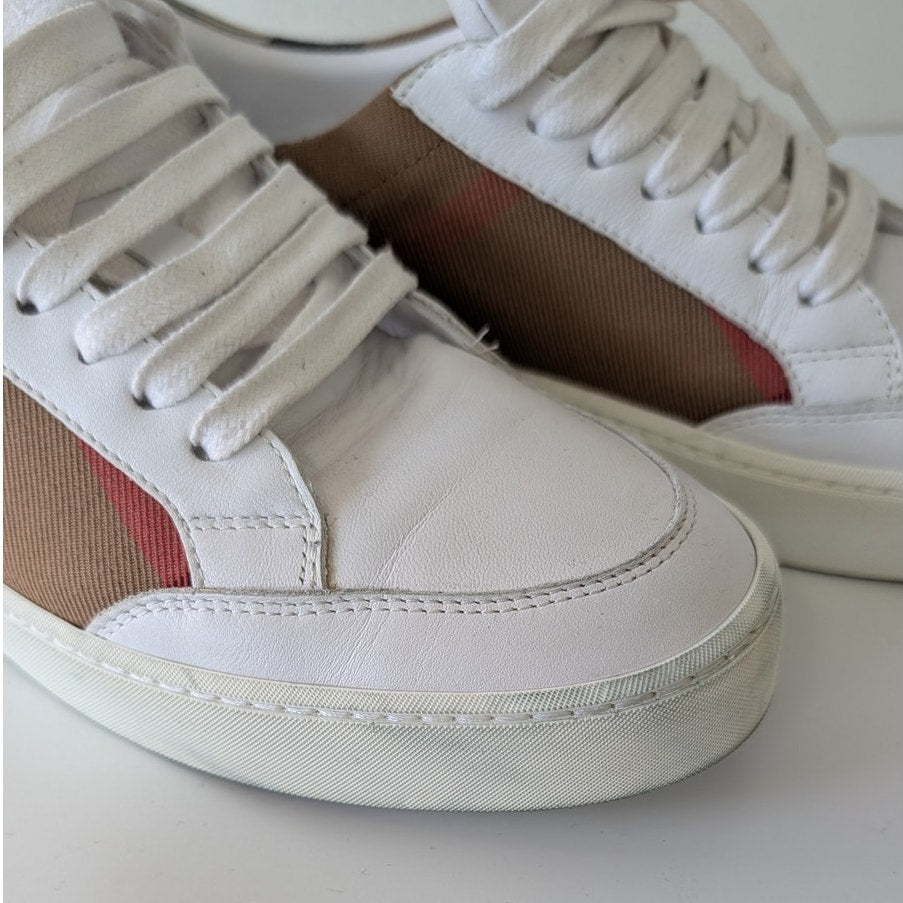 Burberry New Salmond Sneakers Womens EU39.5/US 9.5 House Check Low Top Lace-up
