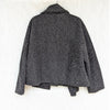 Zara Short Boucle Coat with Scarf 6318/295/922 Womens XL Dark Gray Button Front
