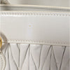 Miu Miu Matelassé Leather Handbag in White Quilted Logo Crossbody Strap