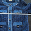 Kate Spade Broome Street Blazer Jacket Womens S Wool Blend Denim Tweed Button