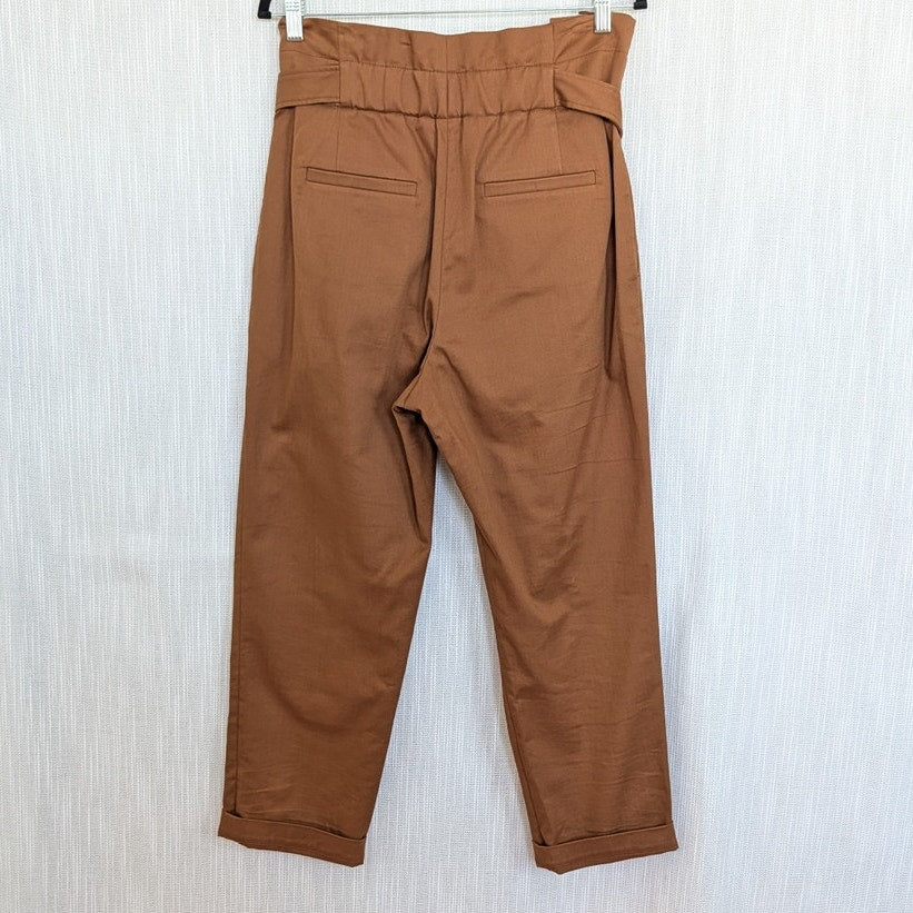 Brunello Cucinelli Monili-detail Paperbag Trousers Womens 10 Camel High-rise