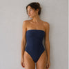 J.Crew Cross-back Bandeau One-piece Swimsuit H8252 Womens 8 Navy NWT