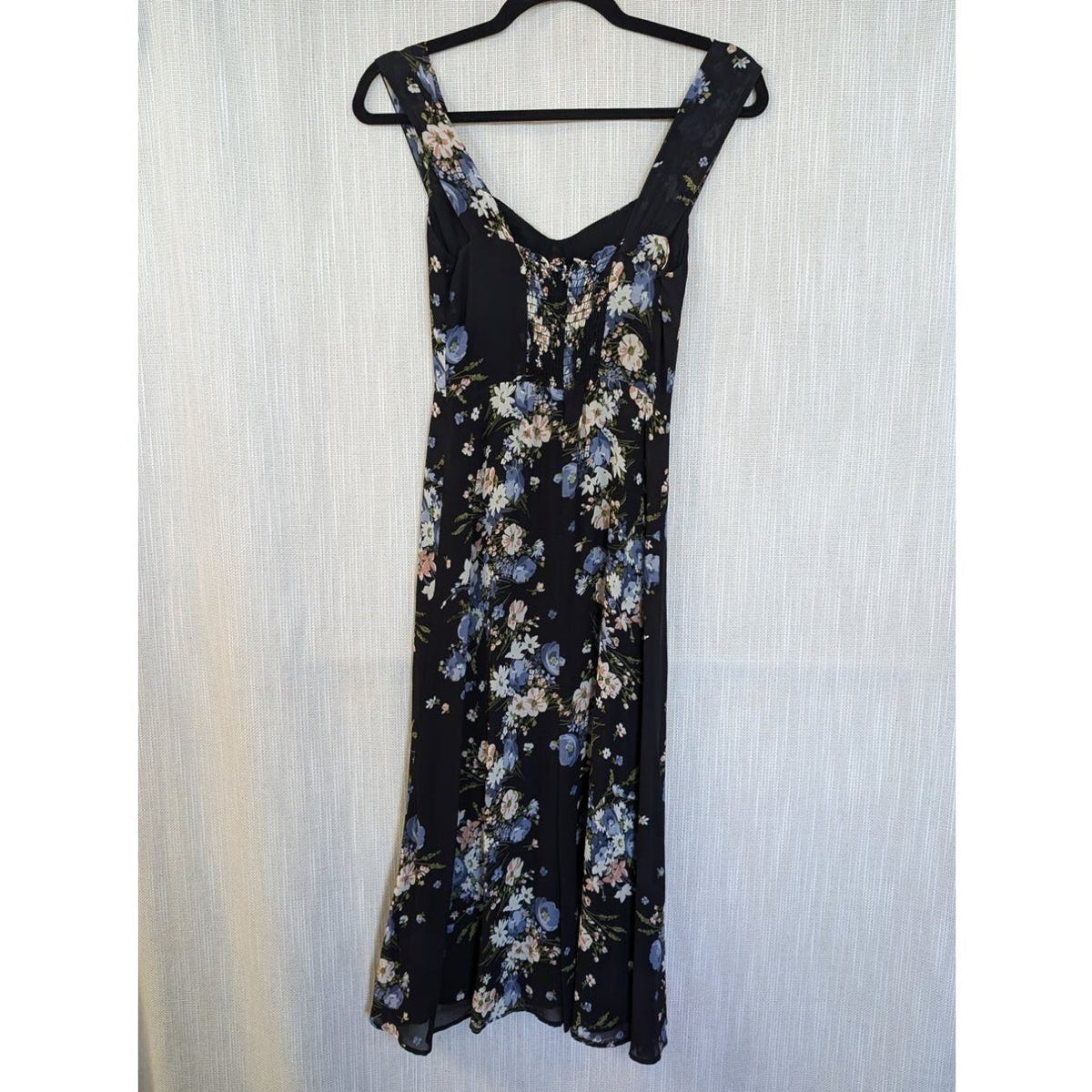 Reformation Fulton Sleeveless Floral Midi Dress Navy Blue Size 0