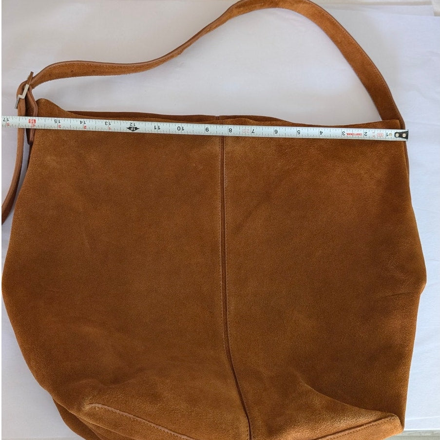 Mango MNG Bag Brown Leather Bucket Shoulder Adjustable Strap