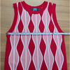Eva Franco Mimma Harlequin Pink Red Striped Sleeveless Knit Top Size M