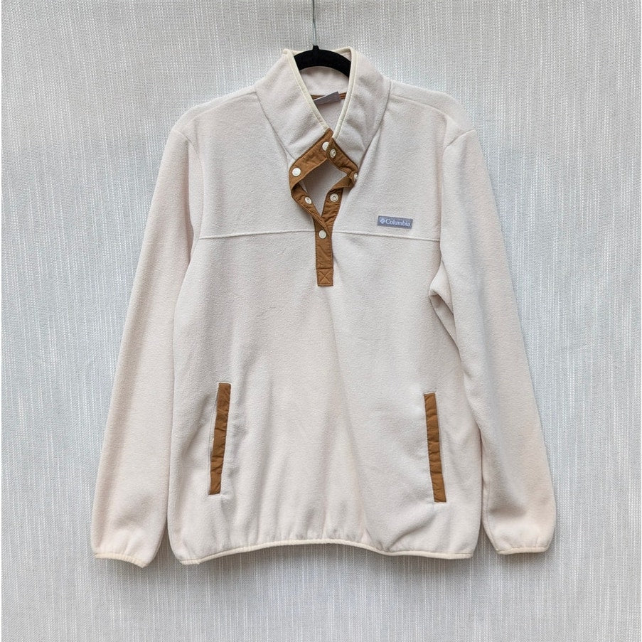 Columbia Benton Springs Half Snap Pullover II in Chalk/Camel Brown, size XL
