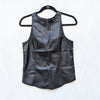 Armani Exchange Tank Top Womens S Black Faux Leather Sleeveless Zipper NWT