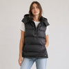 DKNY Sport Premium Down Black Half-Zip Down Puffer Hood Vest, size M