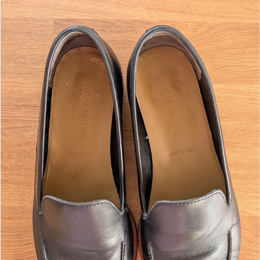 Everlane The Modern Loafer Unisex Womens 6 Black Leather Oxford Pointed Toe