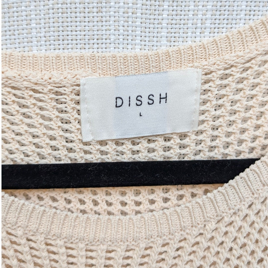 DISSH Ophelia Crochet Maxi Sleeveless Dress in Natural, size L