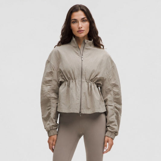 Lululemon Crinkle Nylon Cinchable Jacket W3JDKS Womens XL Water-repellent Zip