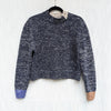 COS Contrast-Knit Jumper Womens M Dark Gray Wool Blend Long Sleeve Crewneck