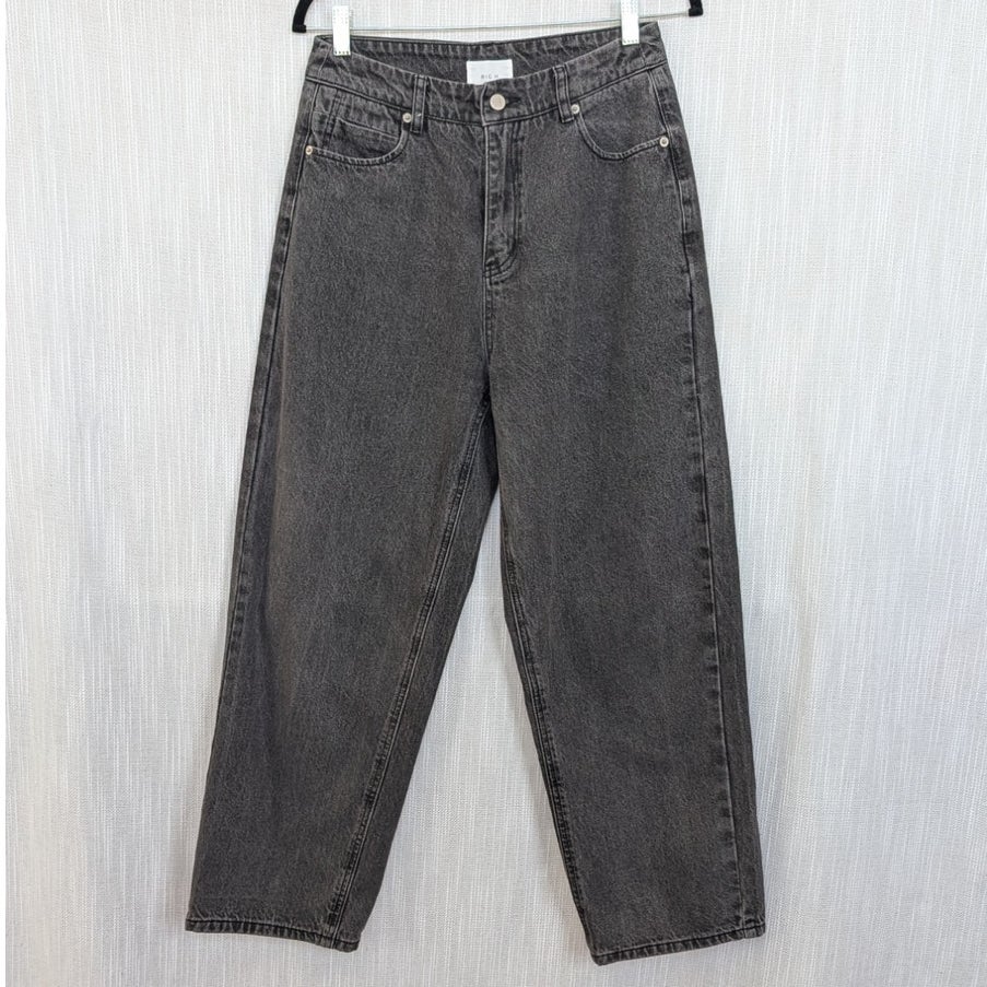 Big H Jeans Womens L Black/Gray Denim High-rise Tapered Leg Ankle