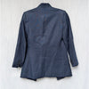 AYR The Coup Linen Blazer Womens 4 Navy No Closure Open Placket Long Sleeve