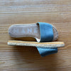 Manebi Sandals Womens EU 37/US 6 Blue Suede Flat Open Toe Espadrille Slides
