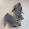 Pedro Garcia Gray Suede Yasu Chukka Platform Heel Ankle Boots, Size 41/US 11
