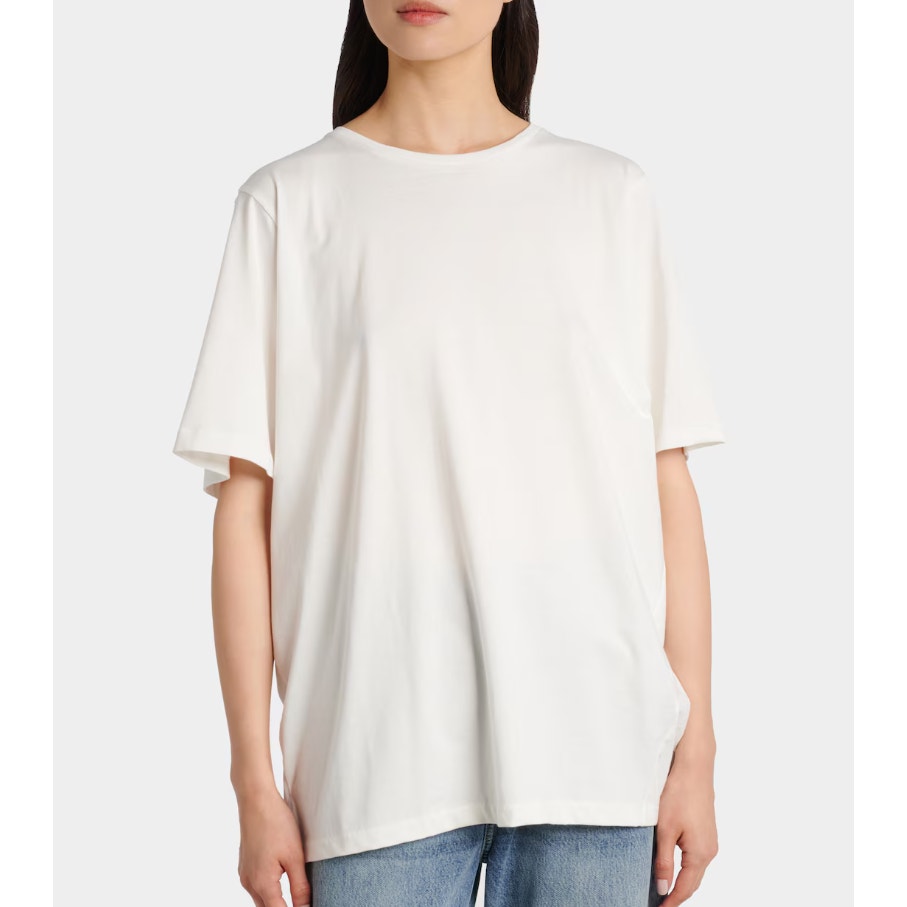 Totême Toteme Oversized Cotton Tee Womens L White Jersey Short Sleeve T-shirt