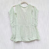FP One Gauze Indus Top Womens S Mint Sheer V-neck Babydoll High Waist