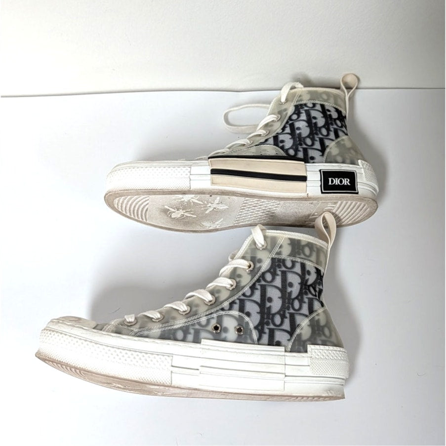 Dior B23 Oblique High Top Classic Monogram Sneakers Womens EU38/US 8