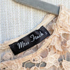 Miss Finch Lace Top Womens S Beige Sheer Floral Lace Crochet Overlay Cap Sleeve