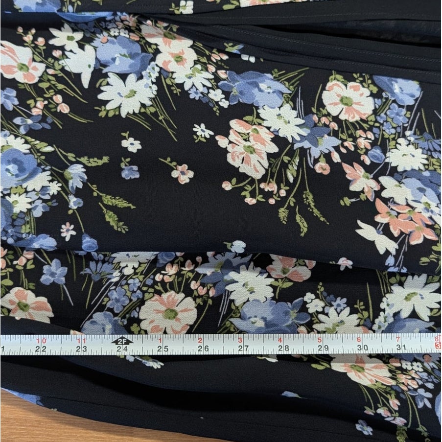 Reformation Fulton Sleeveless Floral Midi Dress Navy Blue Size 0