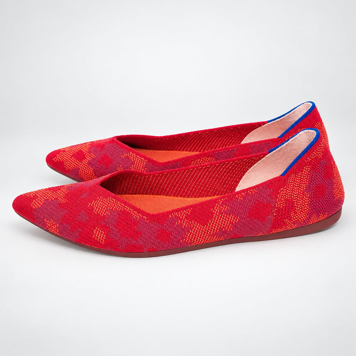 Rothy's The Point Red Botanicamo Pointed Flats Size 7.5