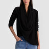 Alice + Olivia Jules Cashmere Drapped Pullover Womens M Black Relaxed Fit NWT