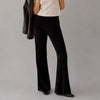 Free People Penny Pull On Velvet Pants Womens XS Black High-rise Flared NWT