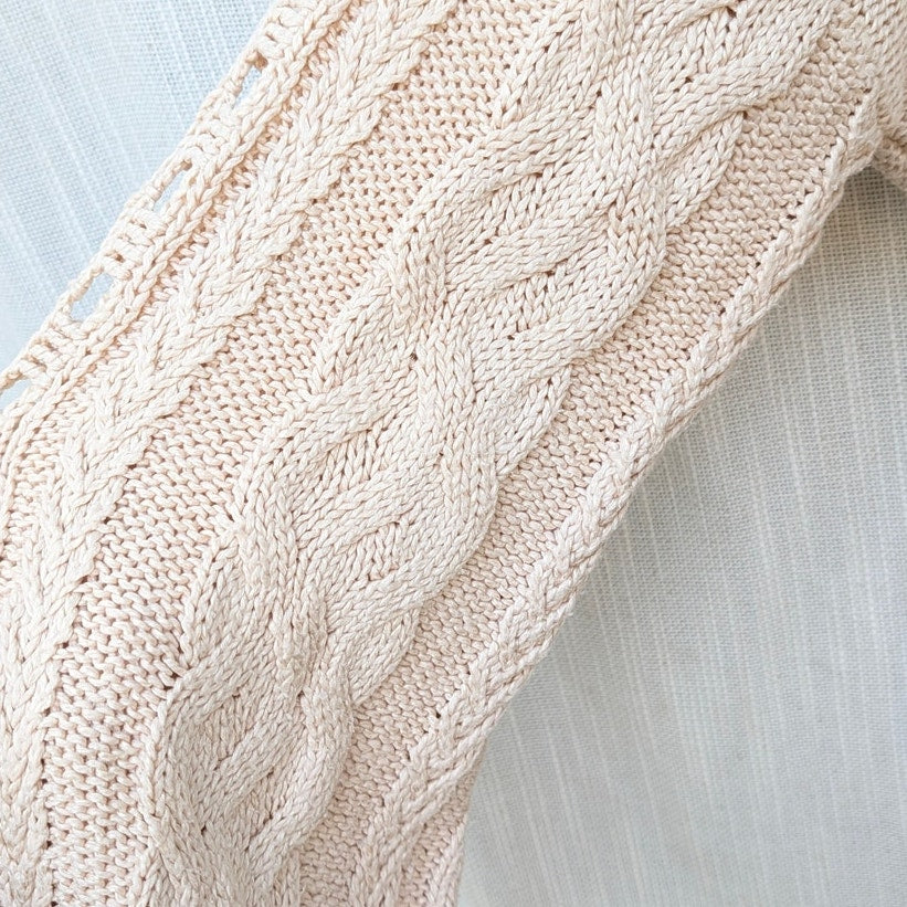 KNITZ For Love & Lemons Wythe Pullover Womens S Natural Oversized Cotton