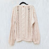 KNITZ For Love & Lemons Wythe Pullover Womens S Natural Oversized Cotton