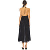 NWT AllSaints Iris Black Cotton Poplin Sleeveless Halter Neck Midi Dress, size 4