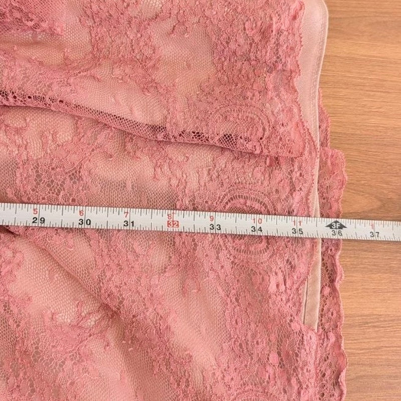 RED Valentino Lace Dress Womens IT 48/ L Pink Belted Short Sleeve Ruffle Mini