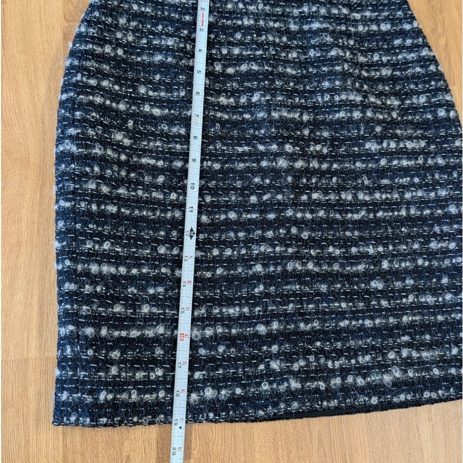 The Kooples Mini Skirt Womens EU38/M Black/Gray/Blue Wool Blend Pencil
