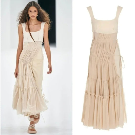 NWOT Max Mara Sportmax Orli Double Gauze Cotton/Silk Midi Dress, size IT38/XS