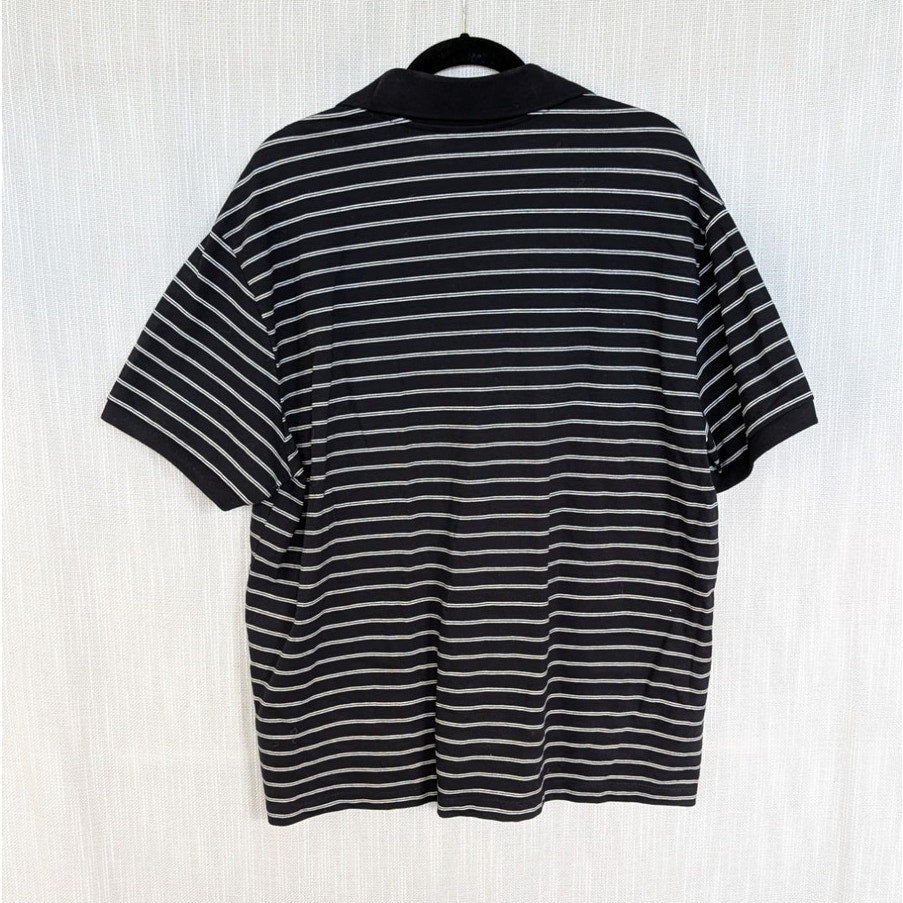 Rotate Birger Christensen Pique Shortsleeve Polo Shirt Womens M Black Striped