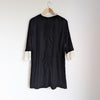 Vanessa Bruno Athe Black Velvet Lace Collar 3/4 Sleeve Mini Dress, size FR 38/US 6