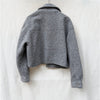 Zara 3046/288/802 Bouclé Cropped Jacket Womens XL Gray Long Sleeve Full Zip