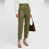 NWOT Veronica Beard Atala Tapered Vegan Leather High Rise Cropped Pants, size 2