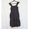 Anthropologie The Peregrine Square-Neck Midi Dress Womens L Black Smocked A-line