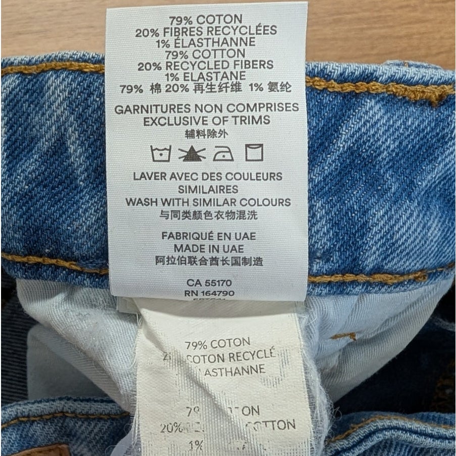 Frank And Oak Linda Balloon Fit High Rise Jeans in Light Wash Size 26