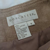 Doncaster Tan Suede Leather Tie Waist Straight Pencil Short Skirt, size 6