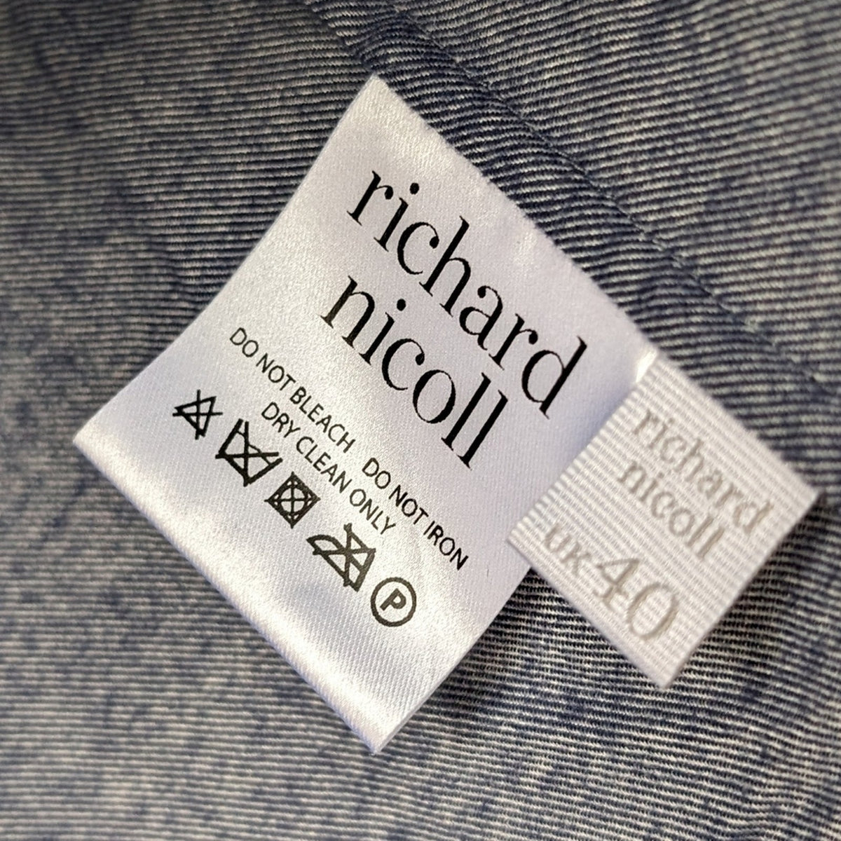 NWOT Richard Nicoll Soft Cotton Blue Button Down Hidden Placket Shirt, size L/40