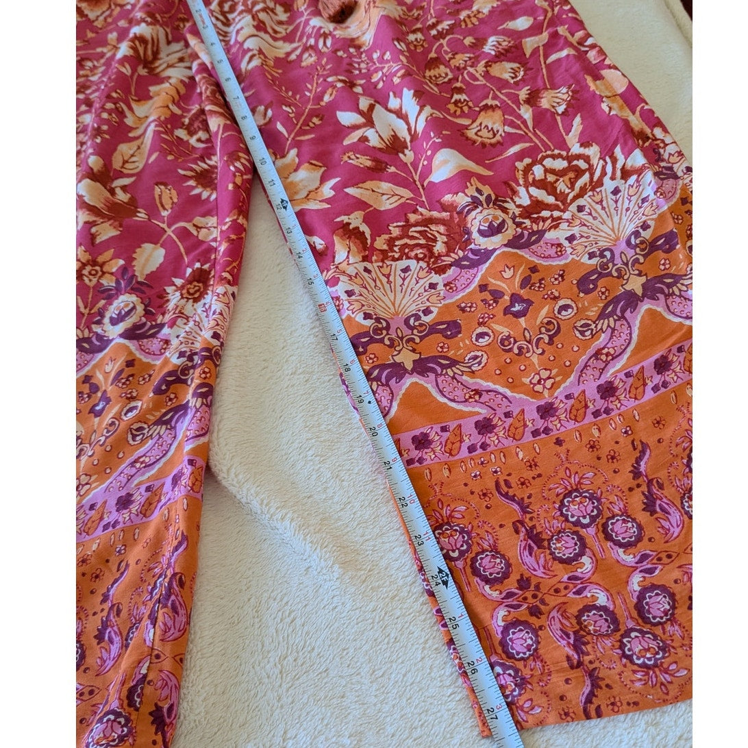By Anthropologie Kari Sleep Pajama Floral Print Wide Leg Pants, size XS