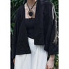 Zara Black Floral Embroidery Beaded Open Front Kimono Jacket, size M-L