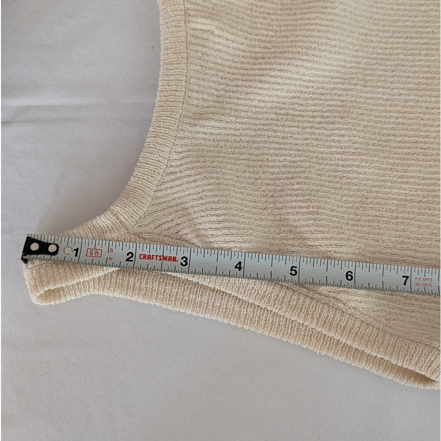 Coiplanet Top Womens Cream Sleeveless Knit Slim Fit Tank
