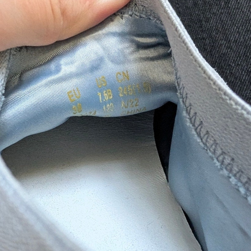 Stuart Weitzman SW-612 Light Gray/Blue Suede Sock Slip-On Sneakers, size 7.5B