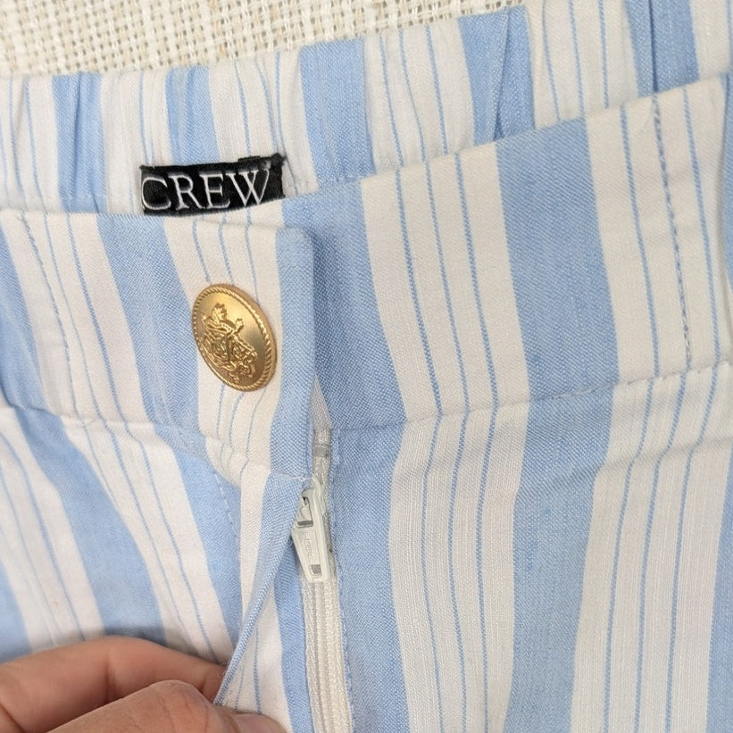 J.Crew Linen-viscose Blend Mini Short in Stripe BZ997 Womens 2XL Blue White