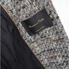 Massimo Dutti Wool Blend Blazer 6081/681/802 Womens 8 Gray/Brown Textured Weave